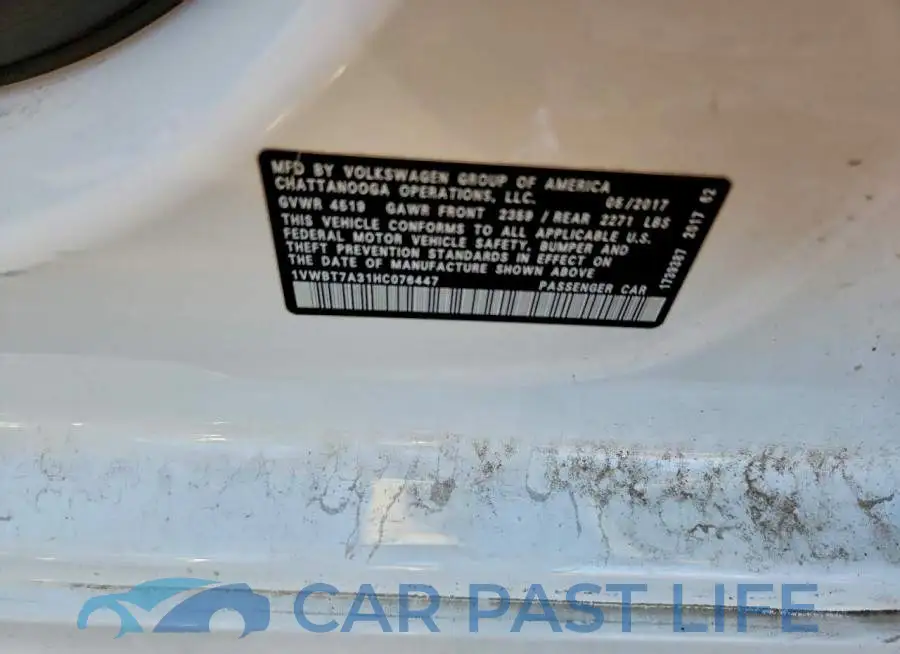 1VWBT7A31HC076447# 12