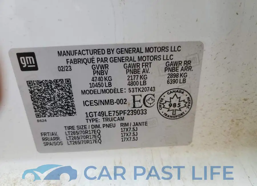 1GT49LE75PF239033# 13