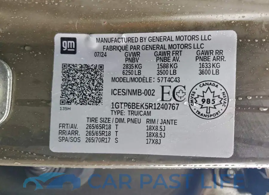 1GTP6BEK5R1240767# 12