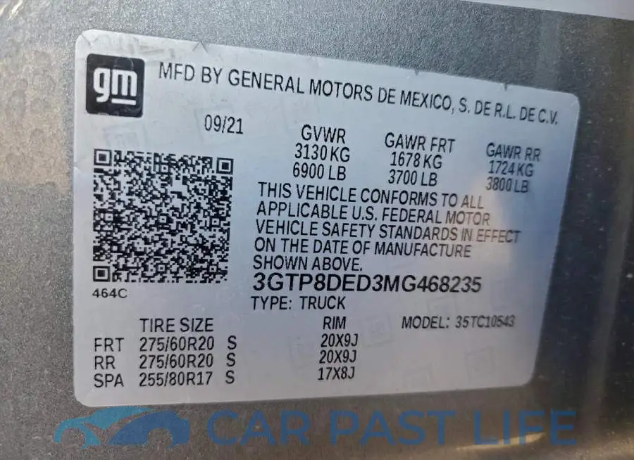 3GTP8DED3MG468235# 12