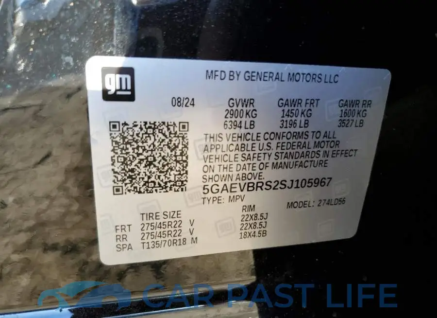5GAEVBRS2SJ105967# 13
