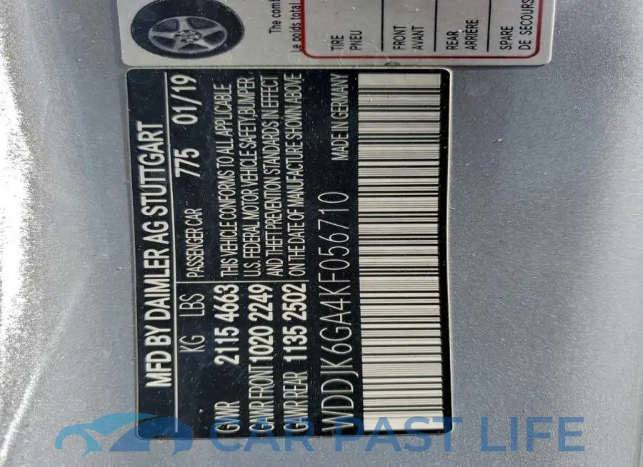 WDDJK6GA4KF056710# 12
