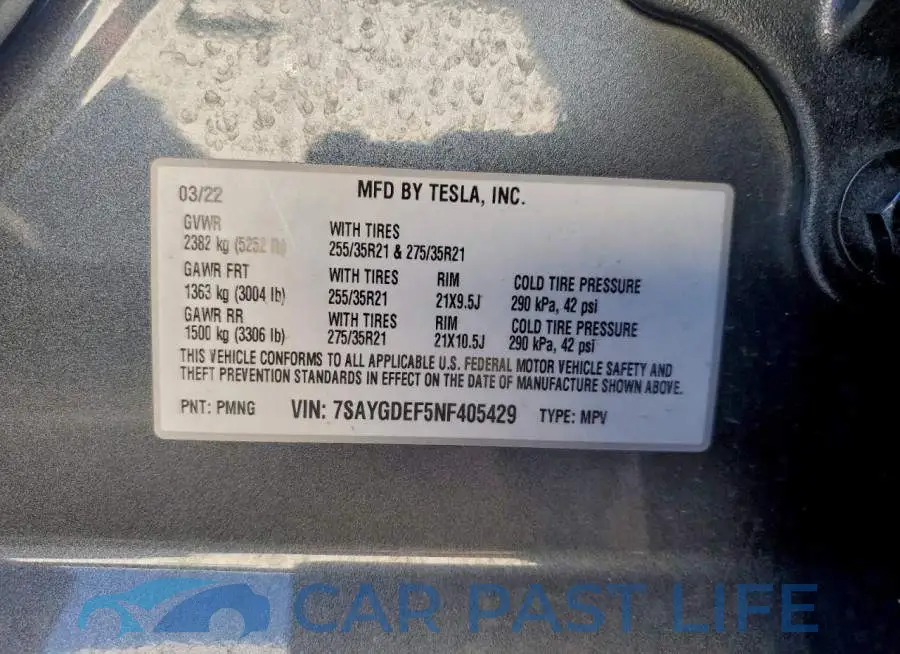 7SAYGDEF5NF405429# 13