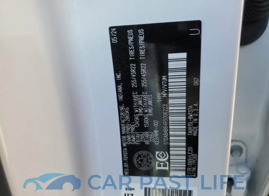 5TDABAB64RS006223# 14