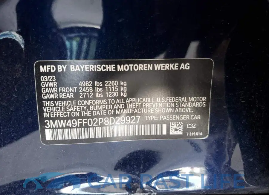 3MW49FF02P8D29927# 13
