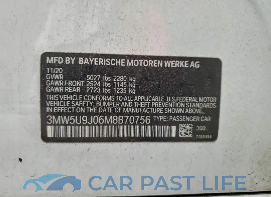 3MW5U9J06M8B70756# 12