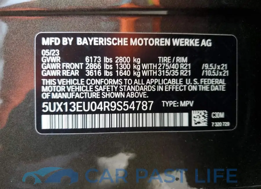 5UX13EU04R9S54787# 12