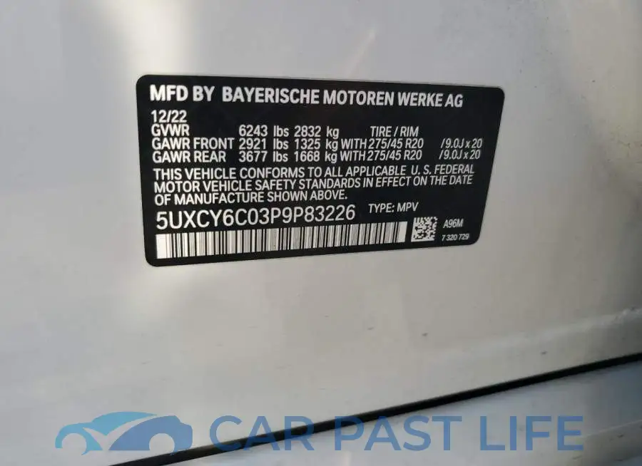 5UXCY6C03P9P83226# 13