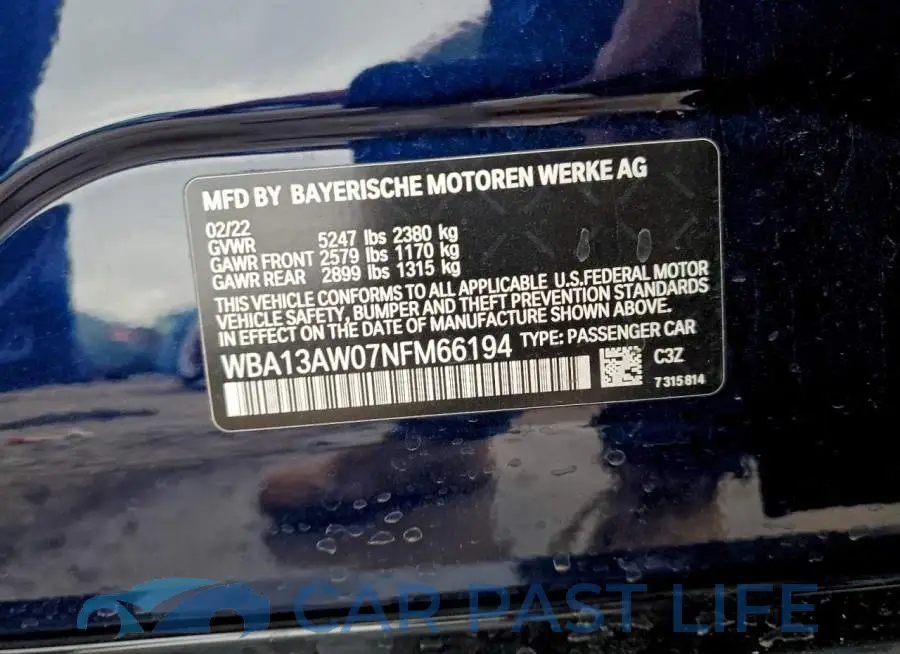 WBA13AW07NFM66194# 13