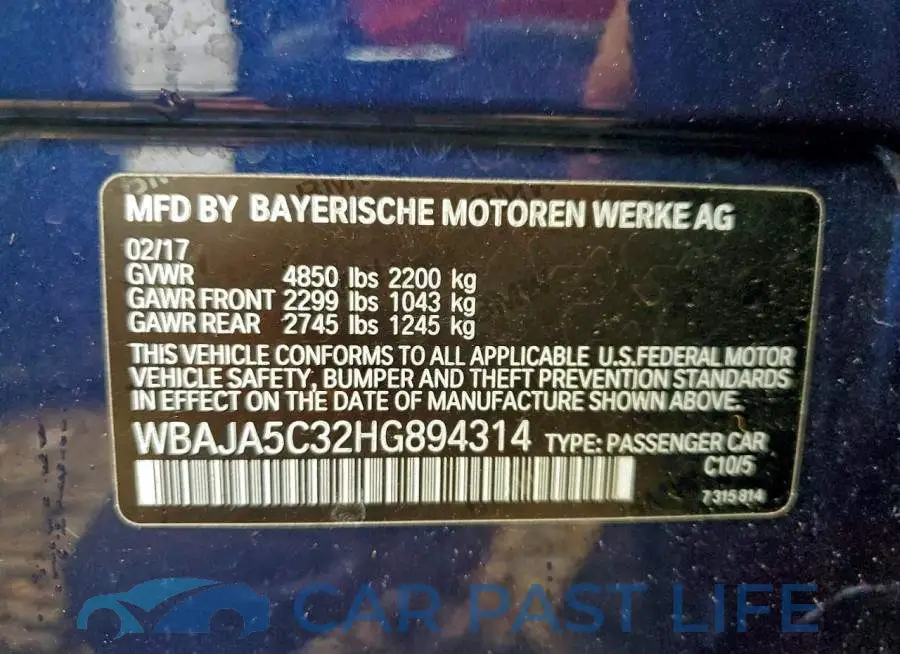 WBAJA5C32HG894314# 13