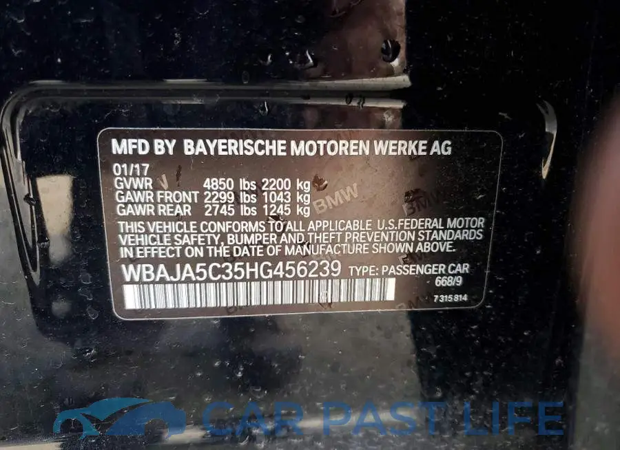 WBAJA5C35HG456239# 12