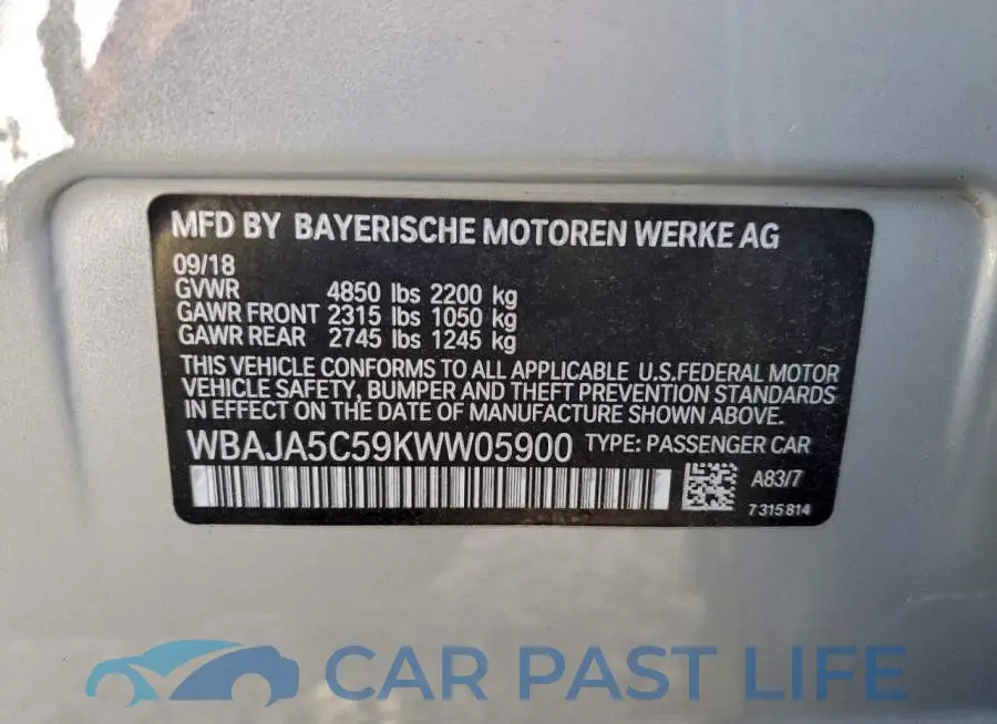 WBAJA5C59KWW05900# 12