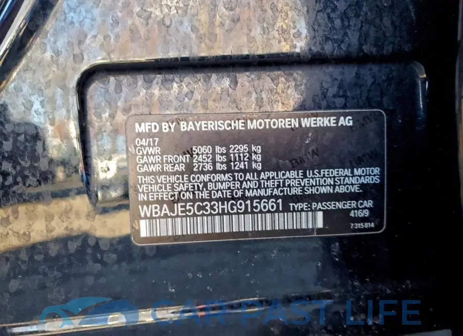 WBAJE5C33HG915661# 12