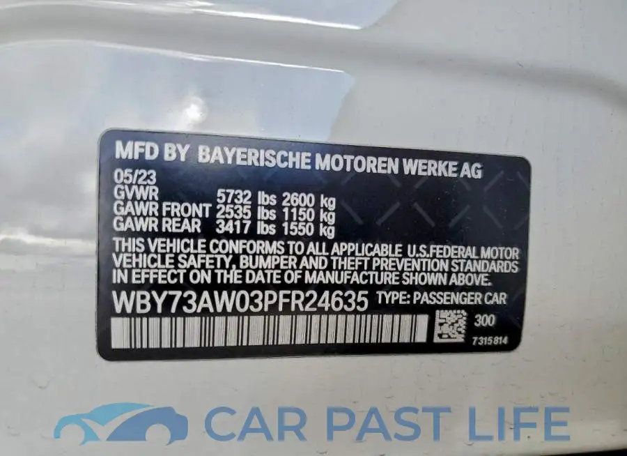 WBY73AW03PFR24635# 12