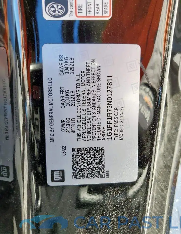 1G1FF1R73N0127811# 12