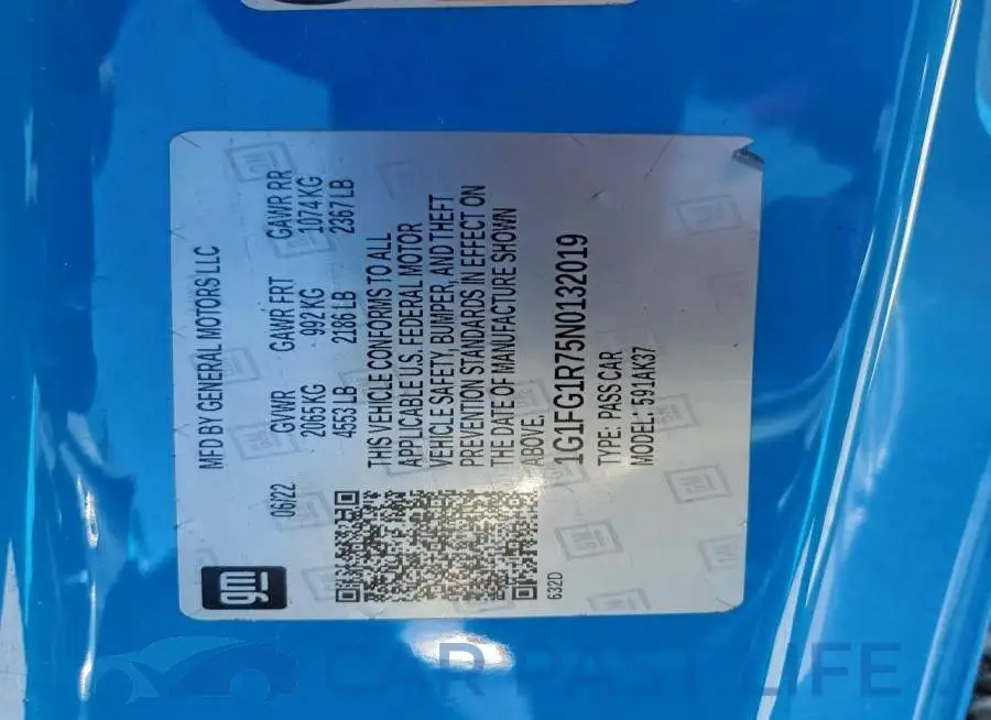 1G1FG1R75N0132019# 12