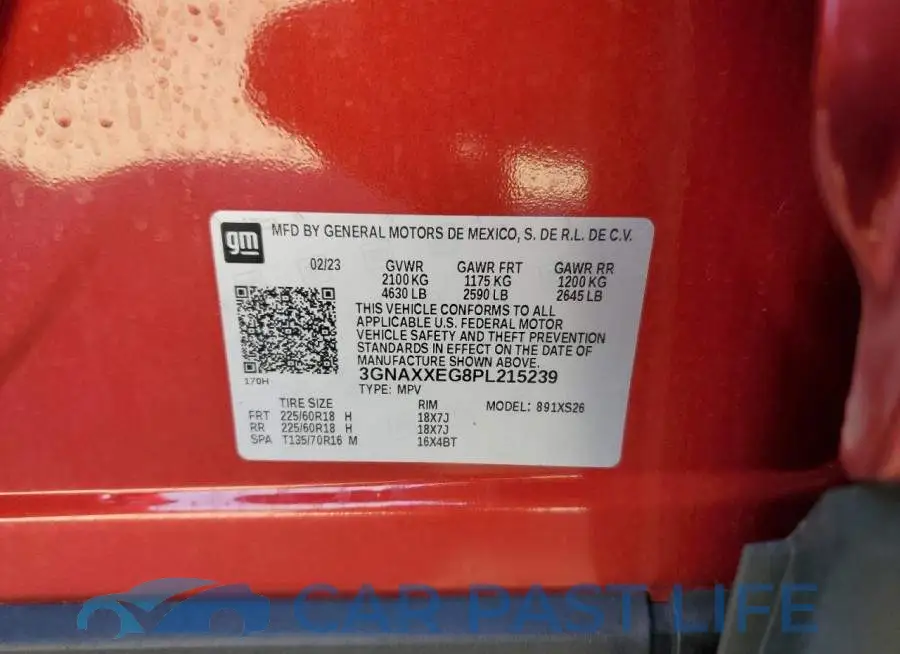 3GNAXXEG8PL215239# 13