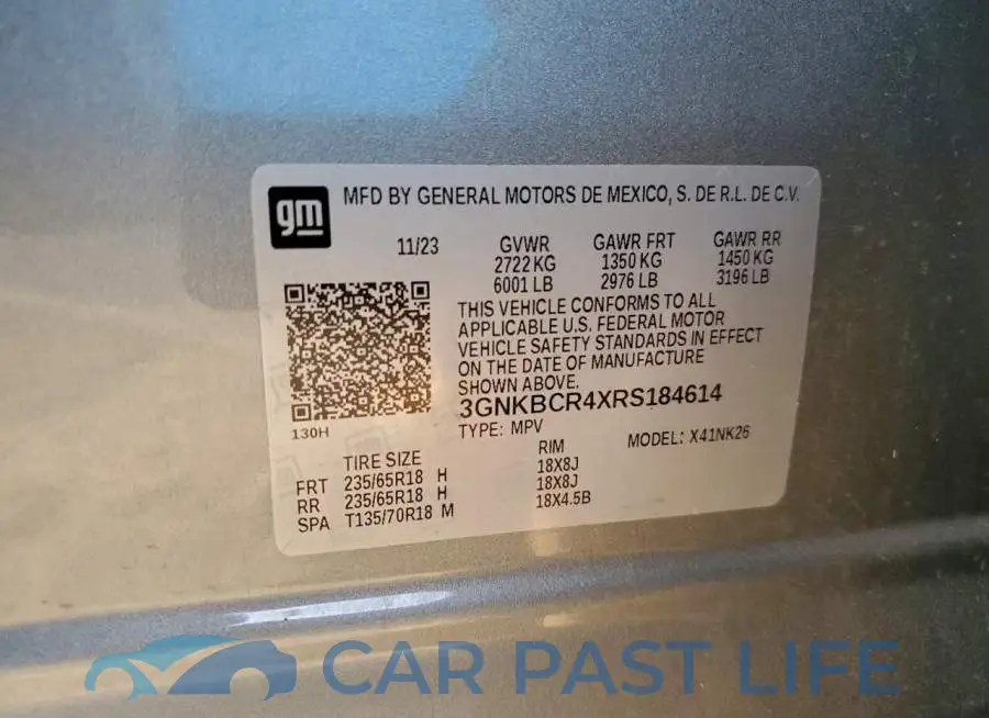 3GNKBCR4XRS184614# 13