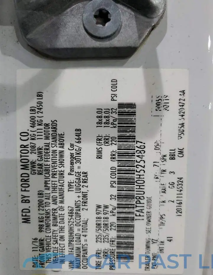 1FATP8UH0H5254867# 13