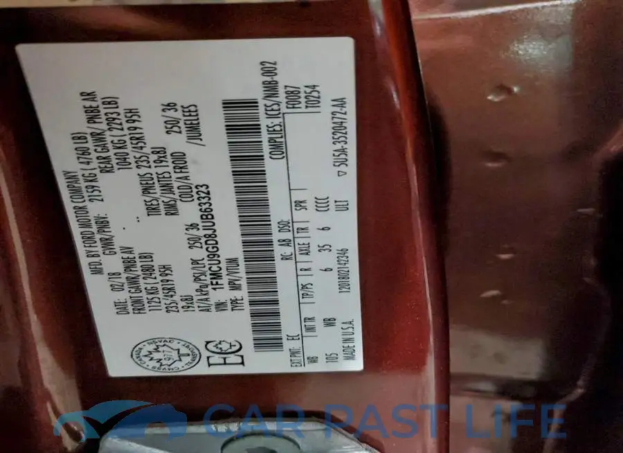 1FMCU9GD8JUB63323# 13