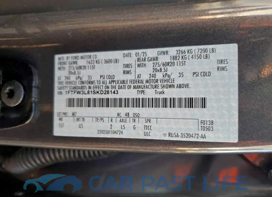 1FTFW3L81SKD28143# 12