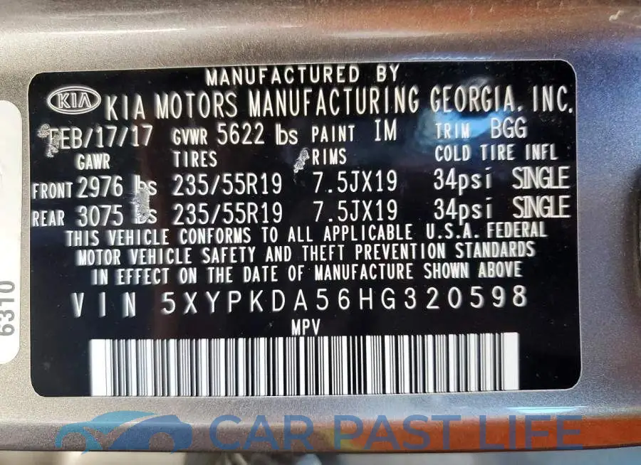 5XYPKDA56HG320598# 14