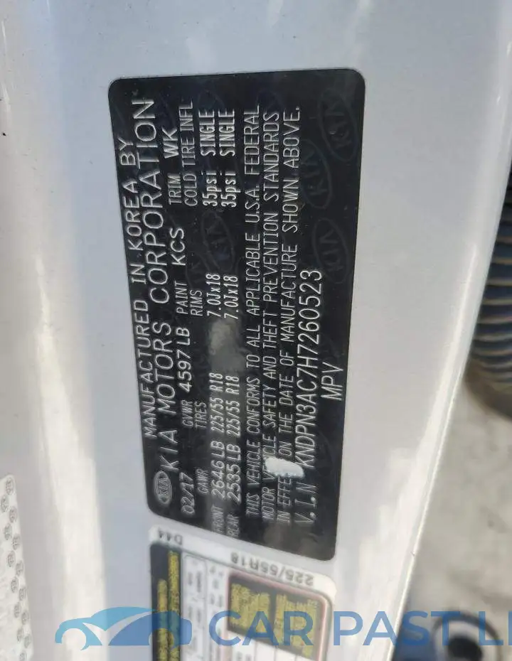 KNDPN3AC7H7260523# 13