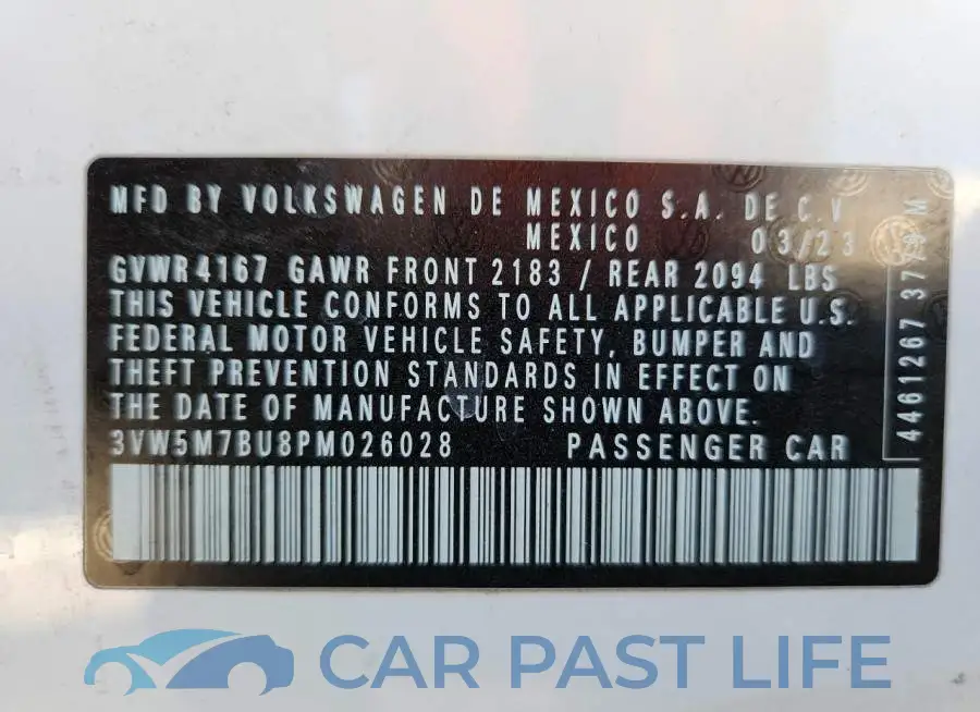 3VW5M7BU8PM026028# 12