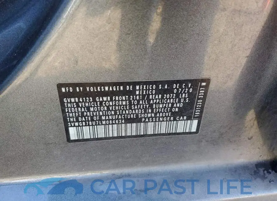 3VWGB7BU7LM064634# 12
