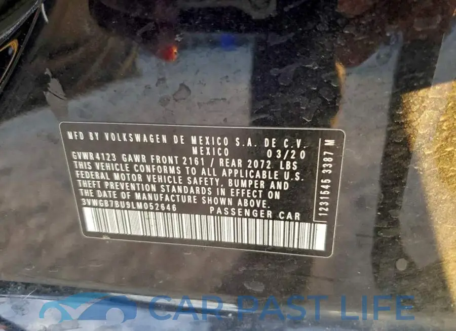 3VWGB7BU9LM052646# 12