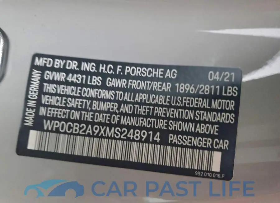 WP0CB2A9XMS248914# 12