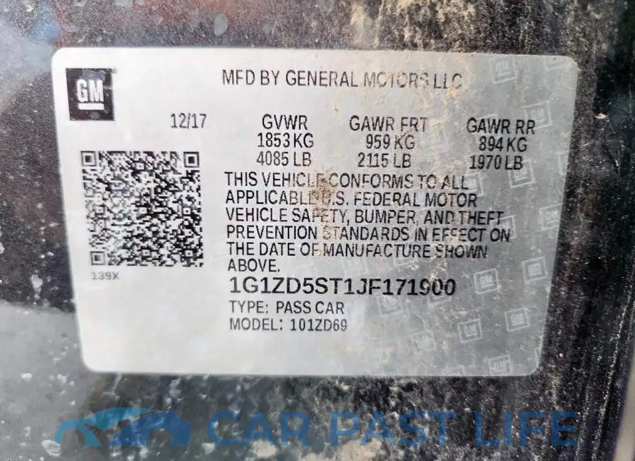 1G1ZD5ST1JF171900# 13