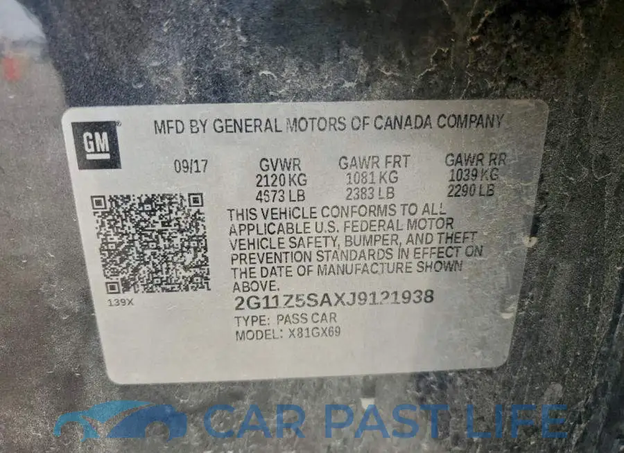 2G11Z5SAXJ9121938# 12