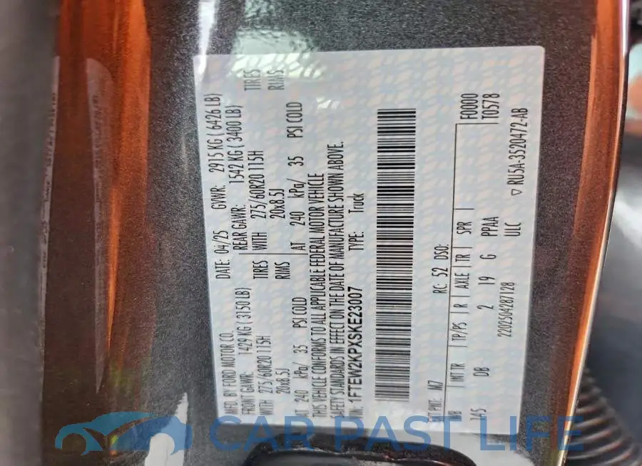 1FTEW2KPXSKE23007# 13