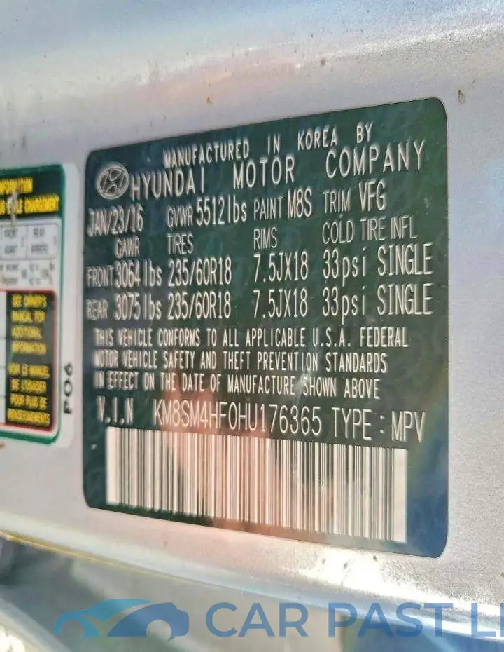 KM8SM4HF0HU176365# 13