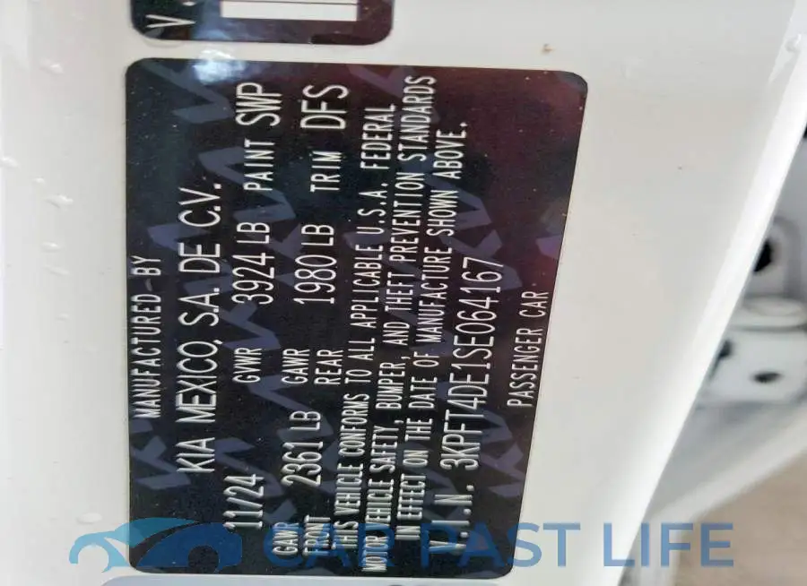 3KPFT4DE1SE064167# 13
