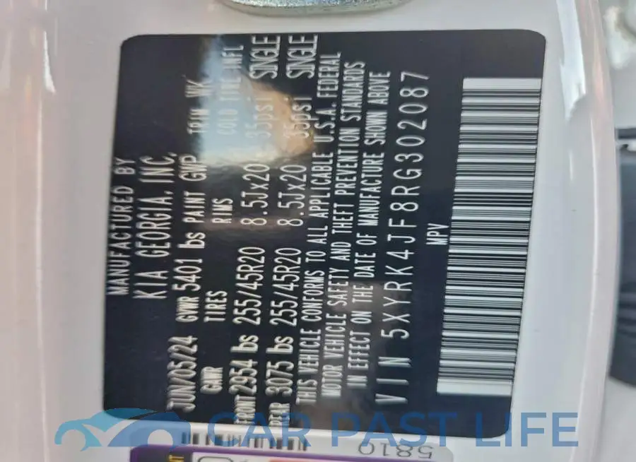 5XYRK4JF8RG302087# 13