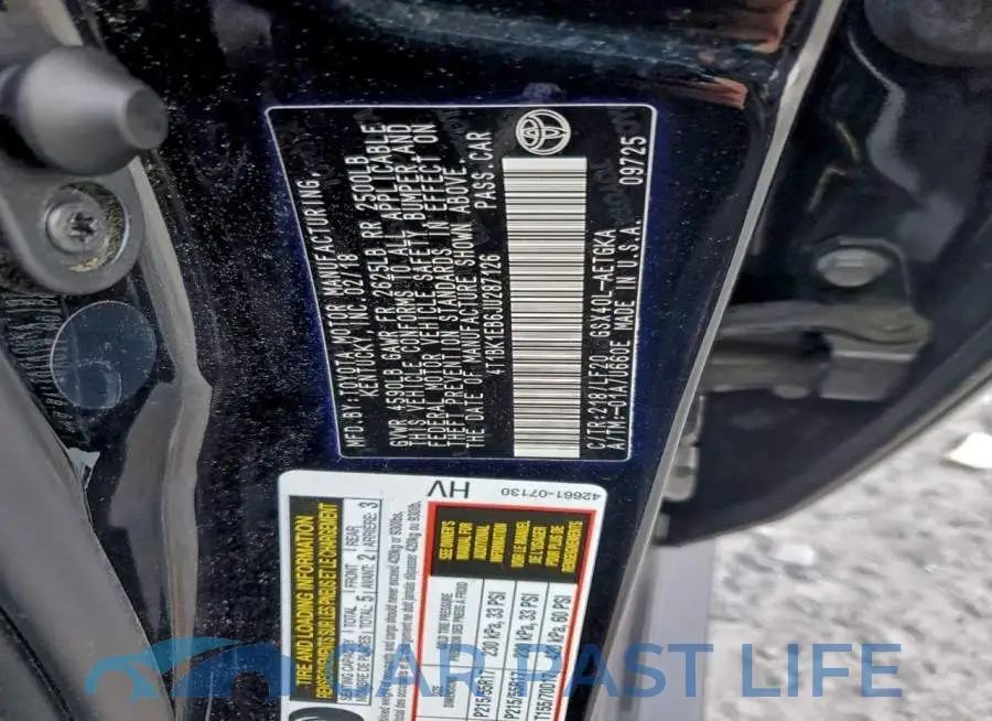 4T1BK1EB6JU287126# 12