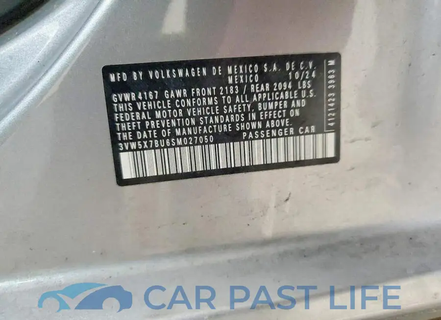 3VW5X7BU6SM027050# 12