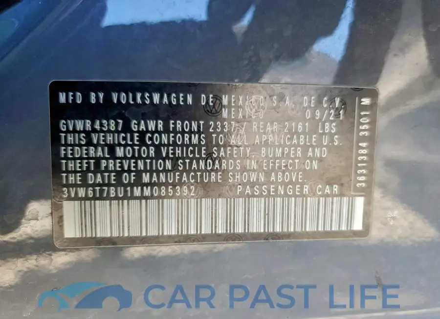 3VW6T7BU1MM085392# 12