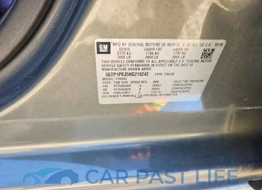 3GTP1PEJ5HG219243# 12