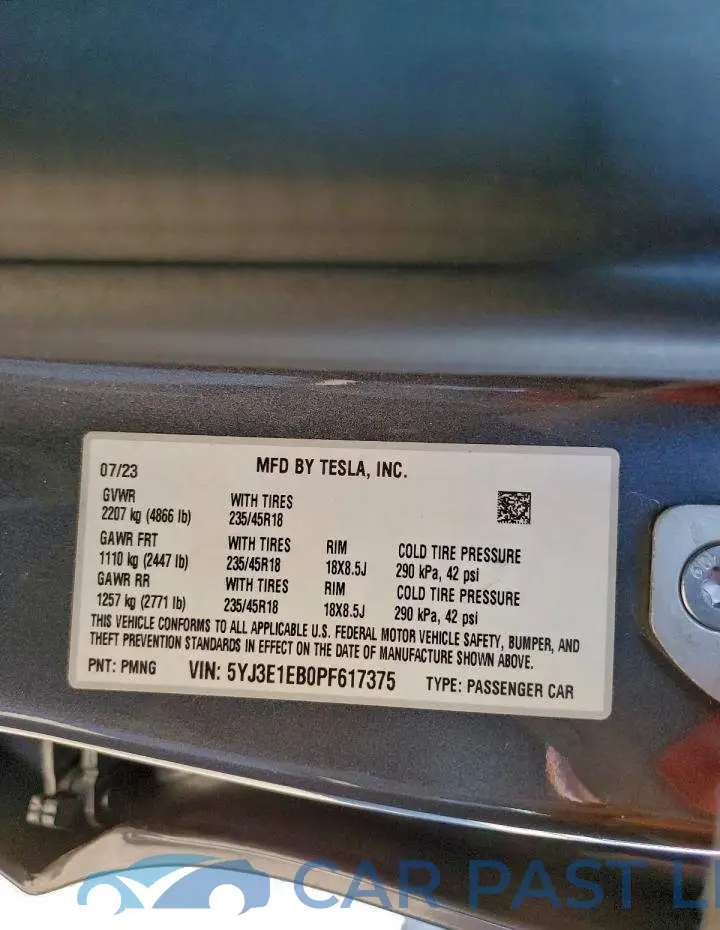 5YJ3E1EB0PF617375# 12