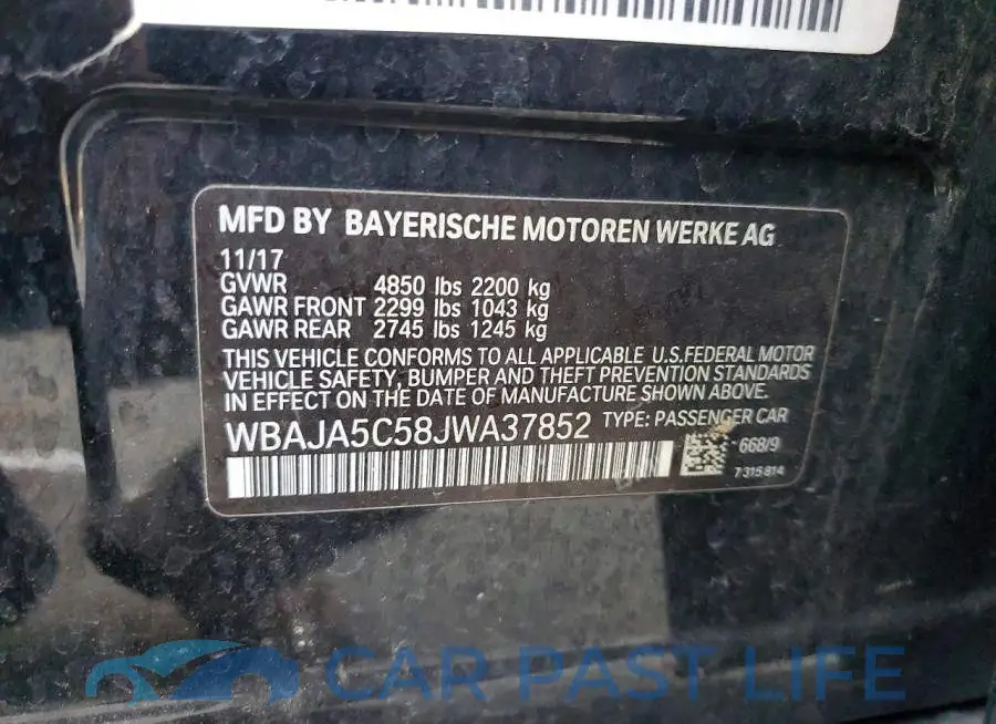 WBAJA5C58JWA37852# 13