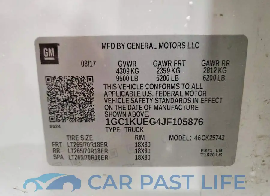 1GC1KUEG4JF105876# 12