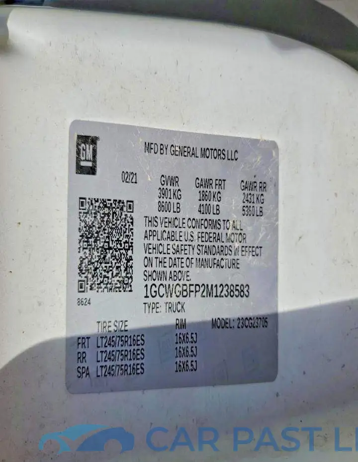 1GCWGBFP2M1238583# 13