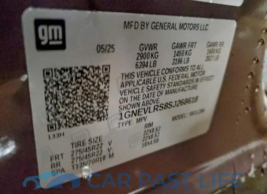 1GNEVLRS8SJ268618# 13