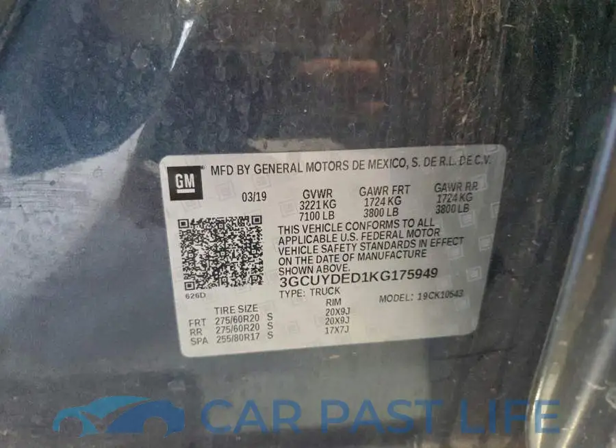 3GCUYDED1KG175949# 13