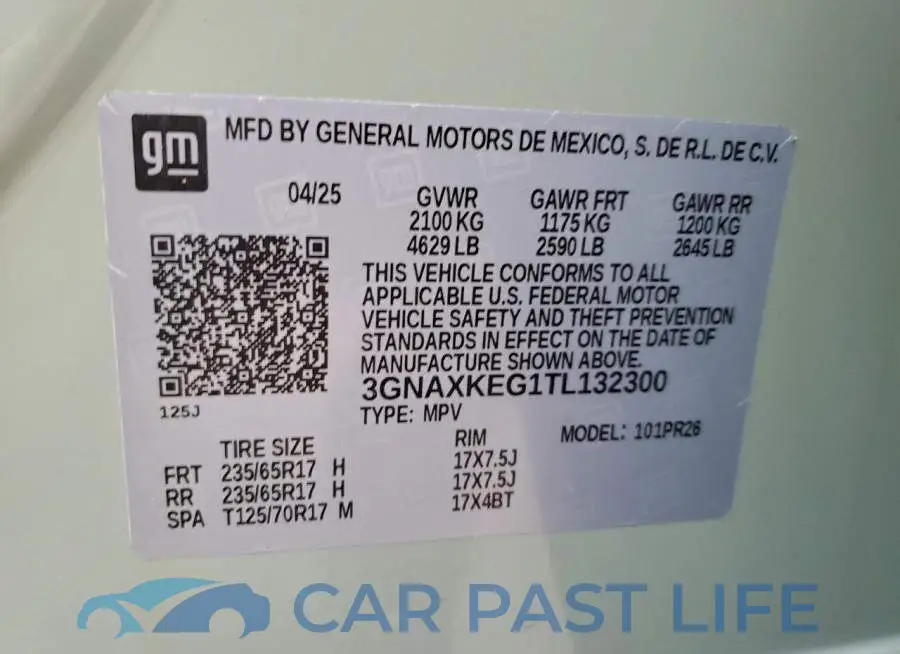 3GNAXKEG1TL132300# 12