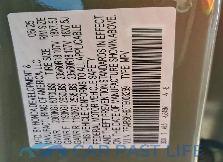 7FARS6H63TE008259# 14