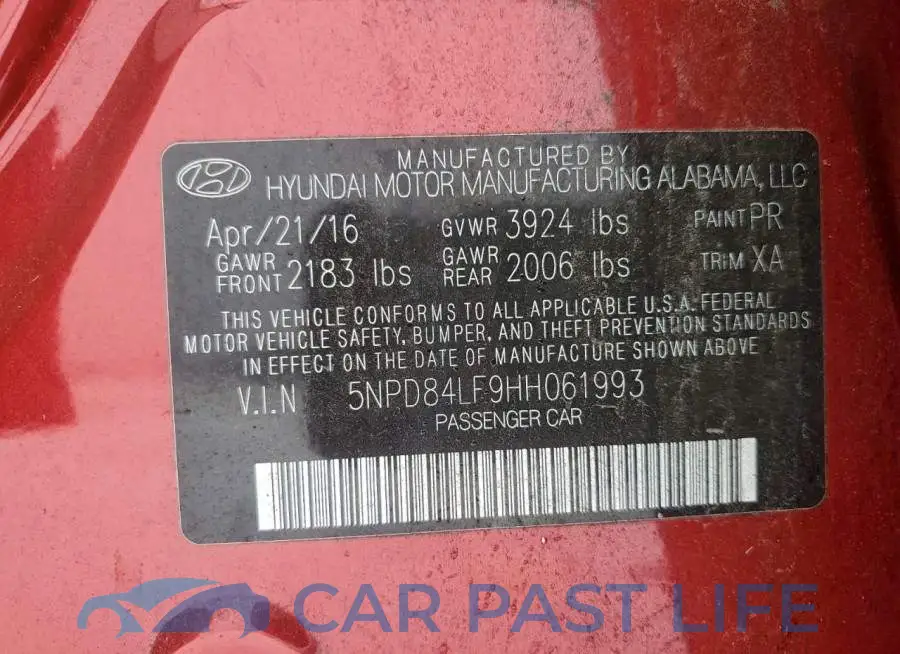 5NPD84LF9HH061993# 12
